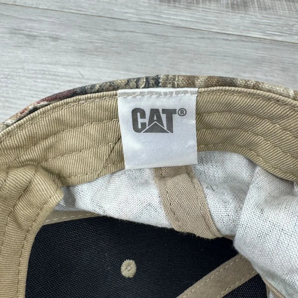 Cat Baseball Cap Mens Brown Realtree Camo Mesh Logo Adjustable Strapback Hat